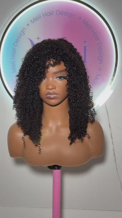 Demi Perruque Kinky Curly